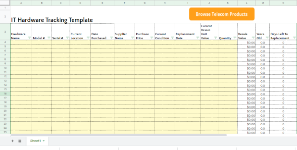 IT Hardware Tracking Template image